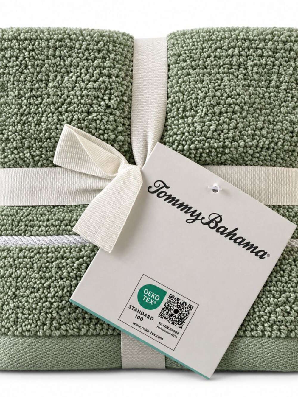 Tommy Bahama Washcloths Facecloths High Tide Mineral Green 100% Cotton Set of 4